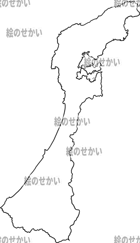 石川県の白地図サンプル