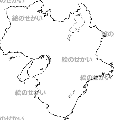 近畿地方の白地図サンプル
