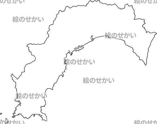 高知県の白地図サンプル