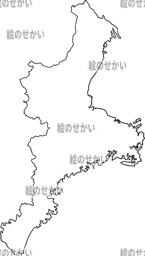 三重県の白地図サンプル