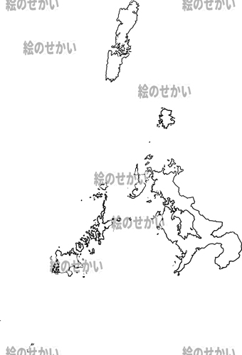 長崎県の白地図サンプル