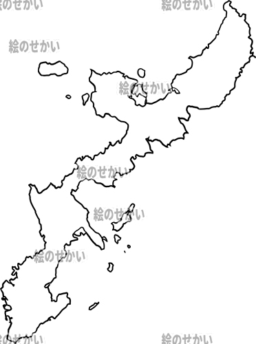 沖縄県の白地図サンプル