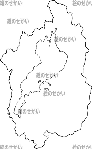 滋賀県の白地図サンプル