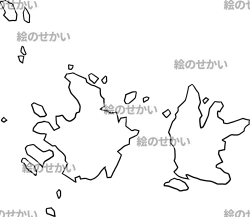 竹島の白地図サンプル