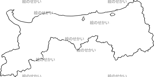 鳥取県の白地図サンプル