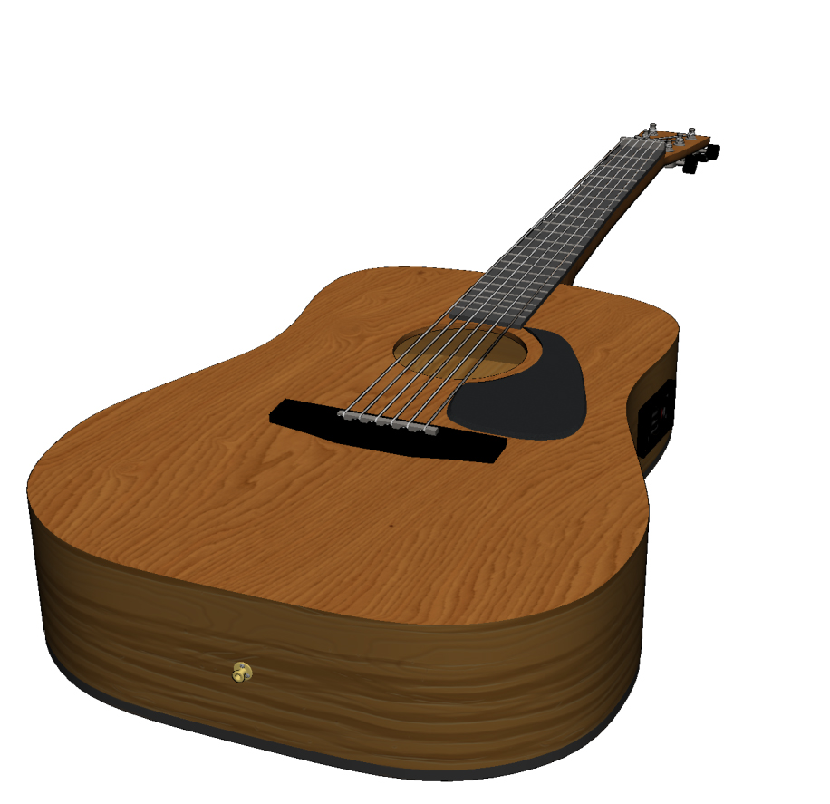 3Dモデル:アコースティックギター サンプル1